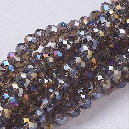 Electroplate Glass Beads Strands X-GR6MMY-9AB-1