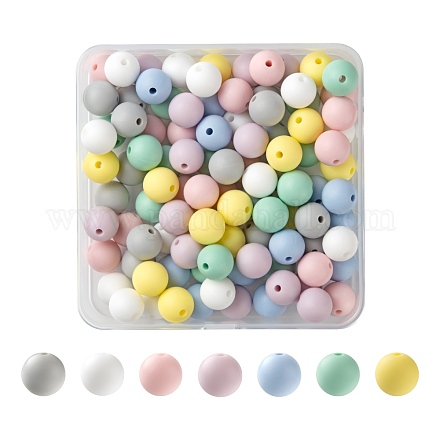 7 Colors Food Grade Eco-Friendly Silicone Beads SIL-LS0001-02B-1
