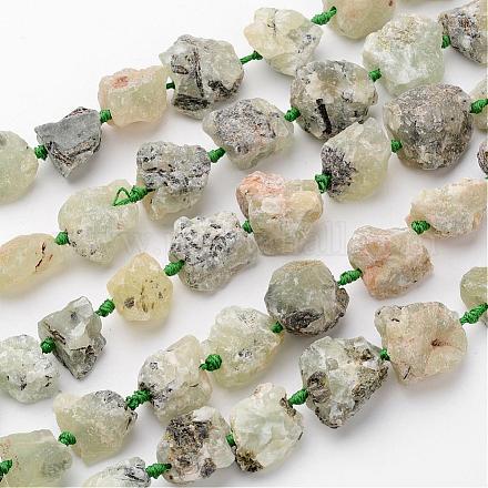 Chapelets de perles en préhnite naturelle G-D833-05-1