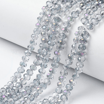 Chapelets de perles en verre transparent électrolytique EGLA-A034-T4mm-F10-1