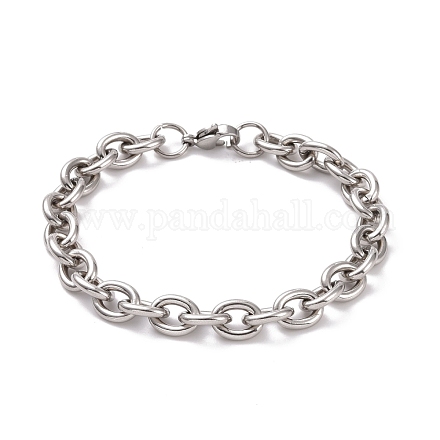 201 pulsera de cadena de cable de acero inoxidable para hombres y mujeres. BJEW-G618-04P-B01-1