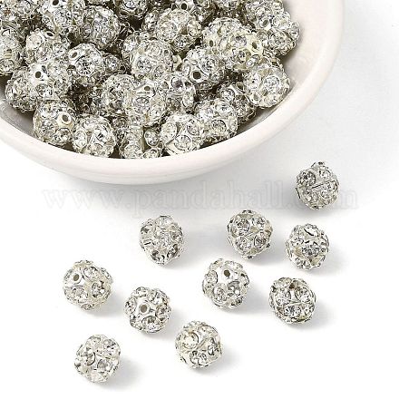 Messing Legierung Strass Perlen&nbsp;LS-RB-A019-8mm-01S-1