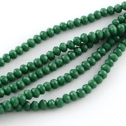 Faceted Solid Color Glass Rondelle Bead Strands GLAA-Q044-4mm-10-1