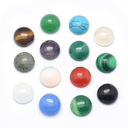 Natural & Synthetic Mixed Gemstone Cabochons X-G-P393-R-6mm-1