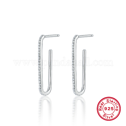 925 овальные серьги-гвоздики из стерлингового серебра с родиевым покрытием PY2190-1-1