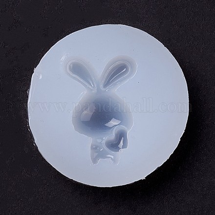 ウサギの DIY 食品グレードのシリコーン型  レジン型  UVレジン用  エポキシ樹脂ジュエリー作り  ホワイト  38.5x8mm  内径：21x17mm DIY-C035-07-1
