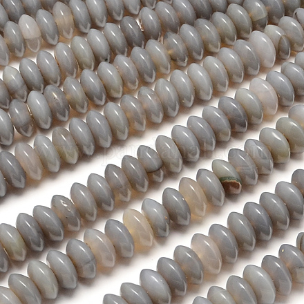 Rondelle Natural Gray Agate Beads Strands G-R309-15-1