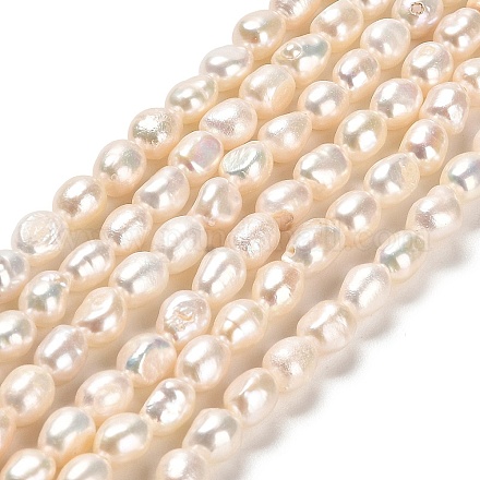 Fili di perle di perle d'acqua dolce coltivate naturali PEAR-E016-065-1