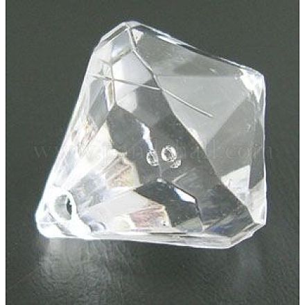 Faceted Diamond Transparent Acrylic Charms DB13x11mmC01-1