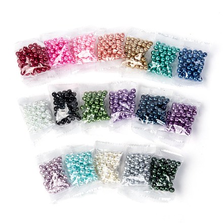 18 Colors Glass Pearl Beads HY-JQ0001-6mm-02-1