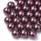 ABS Plastic Beads, Imitation Pearl, No Hole, Round, Purple, 10mm
