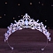 Alloy Rhinestone Crown Hair Bands for Woman Girls, Wedding Party Decoration, Tangerine, 140mm
