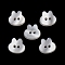 2-Hole Resin Buttons, Cat, White, 9x10x2.5mm, Hole: 1mm