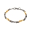 201 Stainless Steel Twist Link Chain Bracelets, with 304 Stainless Steel Clasps, Golden & Stainless Steel Color, 9 inch(22.7cm)