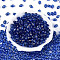 Oval Glass Seed Beads, with Glitter Powder, Two Tone, Blue, 9~9.5x6~6.5mm, Hole: 1.3~1.5mm, about 1058pcs/pound