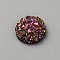 Druzy Resin Decoden Cabochons, Flat Round, Violet, 10x3mm