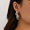 Alloy Stud Earrings, Platinum, Nuggets, 50x25mm