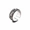 Alloy Punk Open Cuff Rings for Men, Antique Silver