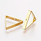 Brass Bead Frames, Triangle, Golden, 15.5x17x0.5mm, Hole: 0.6mm
