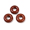 Natural Red Jasper Pendants, Donut/Pi Disc Charms, 15x5mm, Hole: 6mm