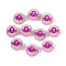 Luminous Frosted Acrylic Beads, Electroplated, Flat Round with Letter, Glow in the Dark, Letter O, 10x5mm, Hole: 2mm, about 1390pcs/500g