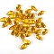 5Pcs Transparent Glass Beads, Top Drilled, Teardrop, Gold, 14x8mm, Hole: 1mm, about 5pcs/bag, 1bag/set