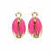 Alloy Enamel Pendants, Cowrie Shell Shape, Light Gold, Deep Pink, 17x8.5x3.5mm, Hole: 1.8mm