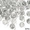 Crackle Transparent Glass Beads Strands, Round, Faceted, Gray, 7.5~8mm, Hole: 1~1.2mm, about 52~53pcs/strand, 14.76~15.35 inch(37.5~39cm)