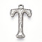 304 Stainless Steel Pendants, Letter Charms, Letter T, 23x14x3mm, Hole: 1.6mm
