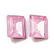 Glass Rhinestone Cabochons, Point Back & Back Plated, Faceted, Rectangle, Rosaline, 10x8x5mm