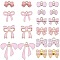 40Pcs 10 Style Alloy Pendants, with Enamel, Bowknot, Pink, 8.5~26.5x12~26x1~5mm, Hole: 1.4~3mm, 4pcs/style