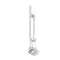 Golf Club Alloy Cubic Zirconia Brooches, Platinum, 60.5x12mm