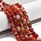 Natural Banded Agate Beads Strands, Dyed & Heated, Fig Shaped, Dark Red, 9x8x8mm, Hole: 1.2mm, about 38pcs/strand, 13.66~13.98''(34.7~35.5cm)