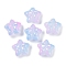 Transparent Spray Paint Glass Beads, Star with Bowknot, Lilac, 14x15x7mm, Hole: 1.2mm