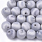 Polyester Thread Fabric Covered Beads, with ABS Plastic, Round, Light Grey, 20x21.5mm, Hole: 3mm