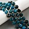 Natural Quartz Dyed Beads Strands, Faceted, with Seed Beads, Twist, Prussian Blue, 10x9~10x9~10mm, Hole: 1mm, about 33~34pcs/strand, 15.04''~15.35''(38.2~39cm)