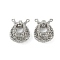 Hollow Out Brass Chandelier Component Links, Teardrop, Real Platinum Plated, 22x18x12.5mm, Hole: 1.4mm