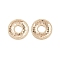 Brass Textured Linking Rings, Ring Shape, Real 18K Gold Plated, 14x1mm, Inner Diameter: 4.5mm