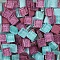 Glass Cabochons, Mosaic Tiles, for Home Decoration or DIY Crafts, Square, Old Rose, 10x10x4mm, about 1000pcs/1000g