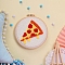 DIY Embroidery Kits, Including Printed Cotton Fabric, Embroidery Thread & Needles, Plastic Embroidery Hoops, Pizza, 200mm