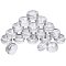 PandaHall 32 Pack 5ml 0.17oz Small Empty Silver Aluminum Tins Metal Jar Cans Sample Cosmetic Containers Bottle Box with Window Cover for Make Up Eye Shadow Powder Lip Balm