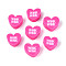 Handmade Polymer Clay Beads, Heart & Word, Violet, 7.5~9.5x8.5~10.5x3.5~5mm, Hole: 1.8~2mm