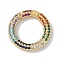 Rack Plating Brass Micro Pave Cubic Zirconia Twister Clasps, Cadmium Free & Lead Free, Long-Lasting Plated, Colorful, 19.5x3mm, Hole: 12.5mm