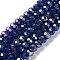 Baking Electroplate Glass Beads Strands, AB Color, Faceted, Rondelle, Royal Blue, 6x5mm, Hole: 1mm, about 80~85pcs/strand, 38~40cm