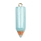 Resin Pencil Pendants, with Golden Zinc Alloy Loop, Light Sky Blue, 35x10.5mm, Hole: 2mm