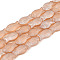Frosted Glass Beads Strands, Fish, PeachPuff, 15x8.1x5mm, Hole: 0.9~1mm, about 55pcs/strand, 25.59''(65cm)