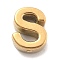 Ion Plating(IP) 304 Stainless Steel Charms, Letter Charm,Real 18K Gold Plated, Letter S, 9.5x7.5x3mm, Hole: 1.6mm