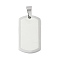 304 Stainless Steel Pendants, Rectangle Charm, Stainless Steel Color, 35x20x2mm, Hole: 8x5mm