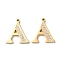 Real 14K Gold Plated 304 Stainless Steel Pendants, with Rhinestone, Letter A, 18.5x16.5x2mm, Hole: 1.2mm