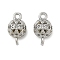 Brass Micro Pave Cubic Zirconia Connector Charms, Round, Platinum, 13x7.5x7.5mm, Hole: 1.4mm and 1.5mm